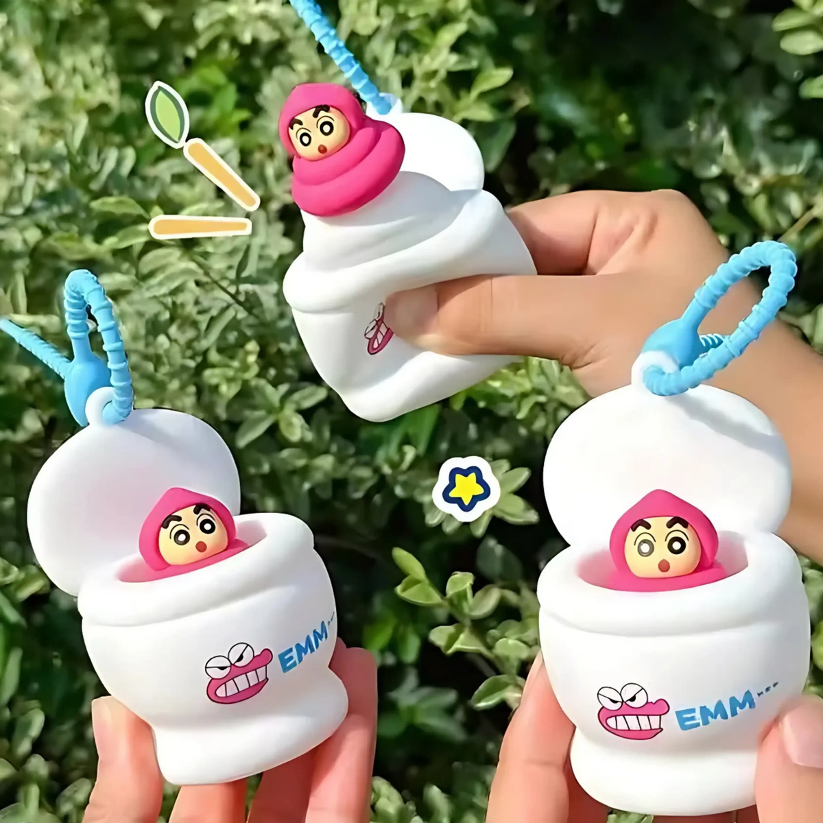 Shinchan Pink Poop Pop-up Keychain
