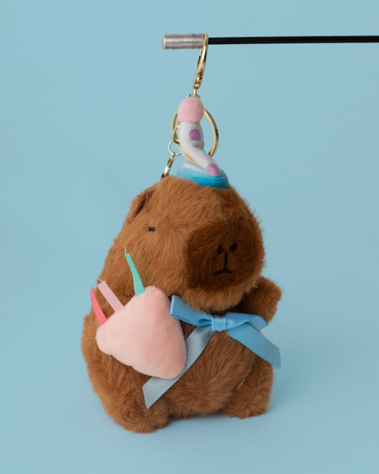 Birthday Boy Capybara Plushie Keychain