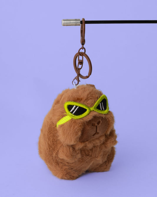 Cool Capybara (Green Glasses) Plushie Keychain