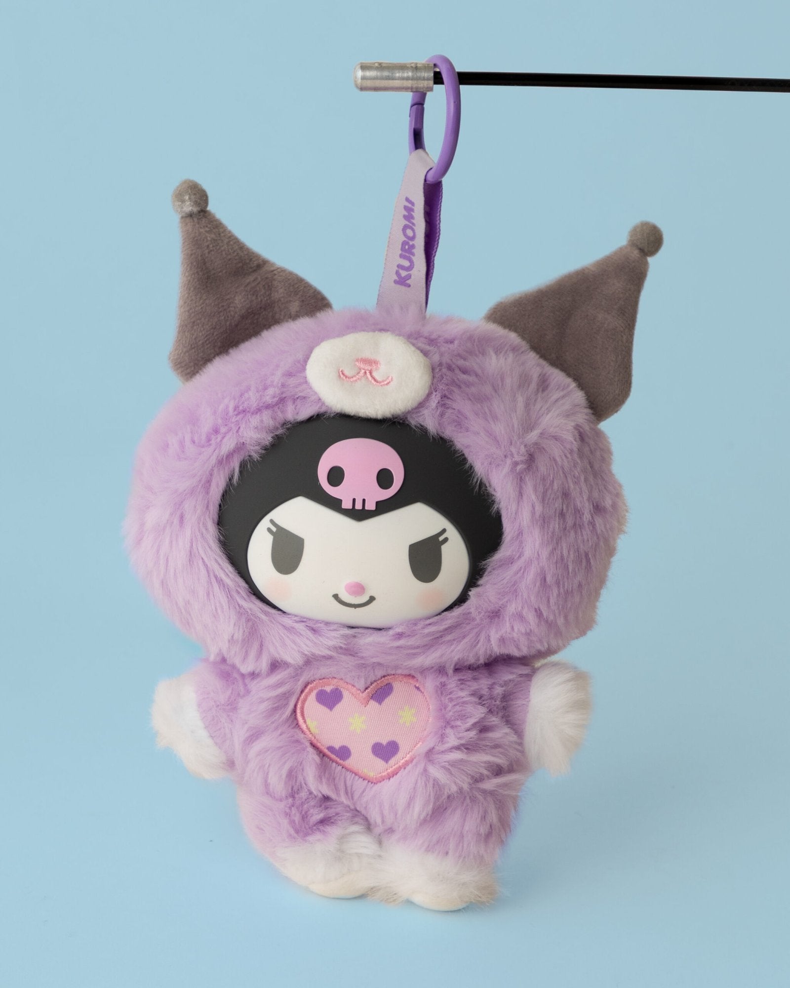 Kuromi Hard Face Plushie Keychain
