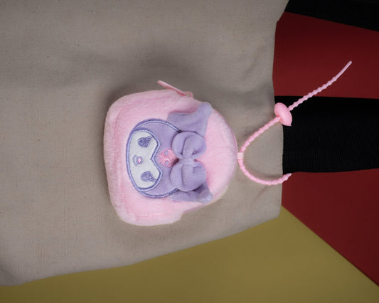 Kuromi Pink Pouch Plushie Keychain