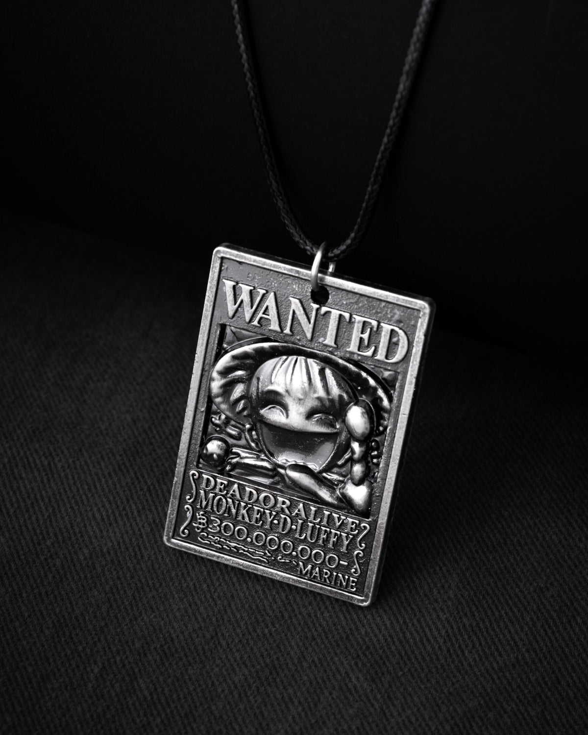 One Piece Luffy Wanted Poster Necklace